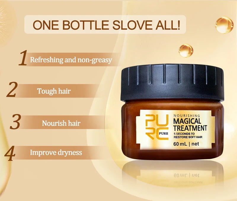 PURC Magical Hair Mask Argan Oil Keratin Hair Treatment Smoothing Straightening Repair Dry Damage Masks Hair Care