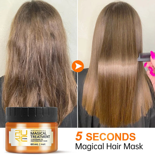 PURC Magical Hair Mask Argan Oil Keratin Hair Treatment Smoothing Straightening Repair Dry Damage Masks Hair Care