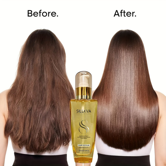 SILLKVA Argan Oil Hair Serum For Dry, Flyaway & Frizzy Hair