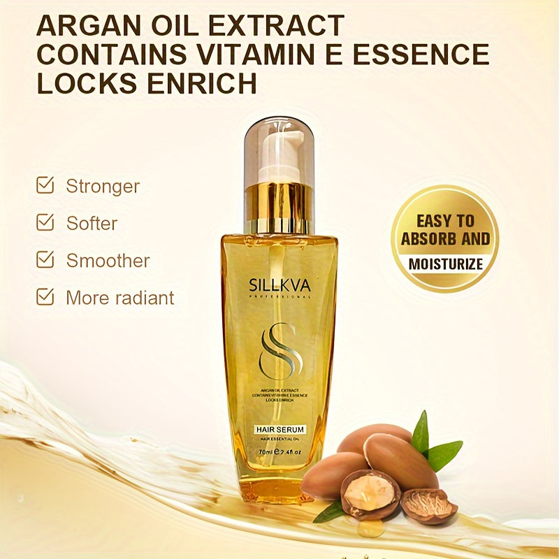 SILLKVA Argan Oil Hair Serum For Dry, Flyaway & Frizzy Hair