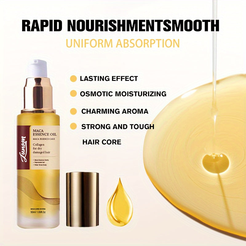 Moroccan Argan Oil For Hair- Cold Press Argan Essential Oil For Hair Care, Power Collagen Hair Mask For Dry Frizzy Curly Or Straight Fine Hair, Long-Lasting Nourishing (2 Pcs)