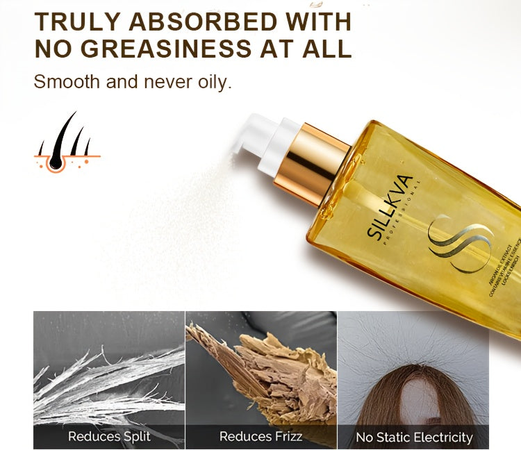 SILLKVA Argan Oil Hair Serum For Dry, Flyaway & Frizzy Hair